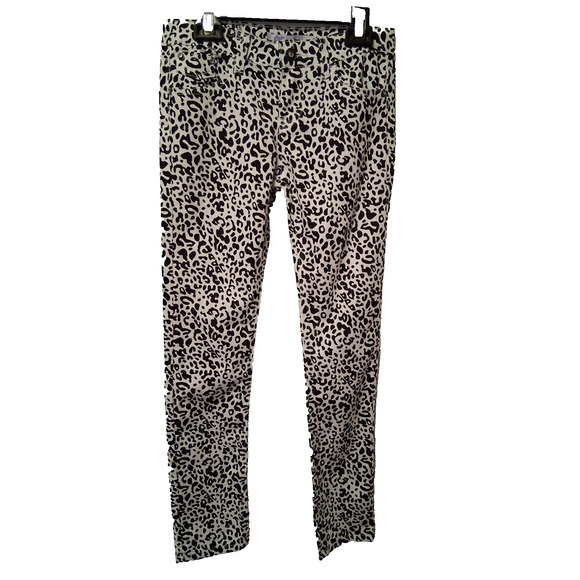 Girls Vigoss Pants Stretch Adjustable Waist Band Straight Leg Black and White-12 - Picture 1 of 8